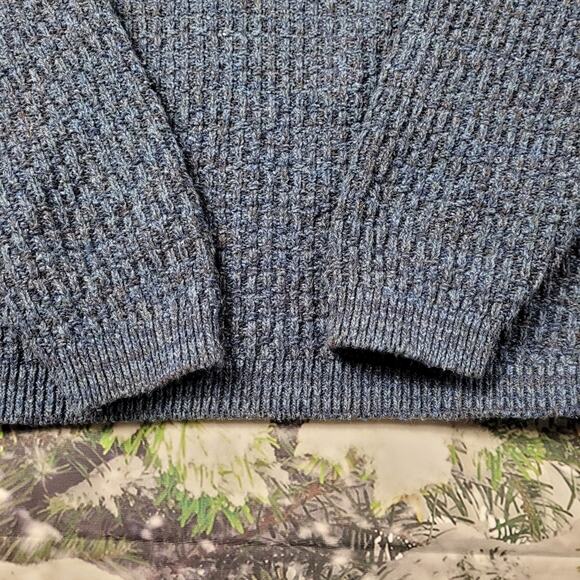 Haggar Generations Blue Marled Henley Sweater size Large - Picture 8 of 9